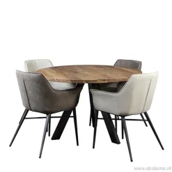 Cheap Straluma Eettafel Acaciahout 3-poot zwart Ø120