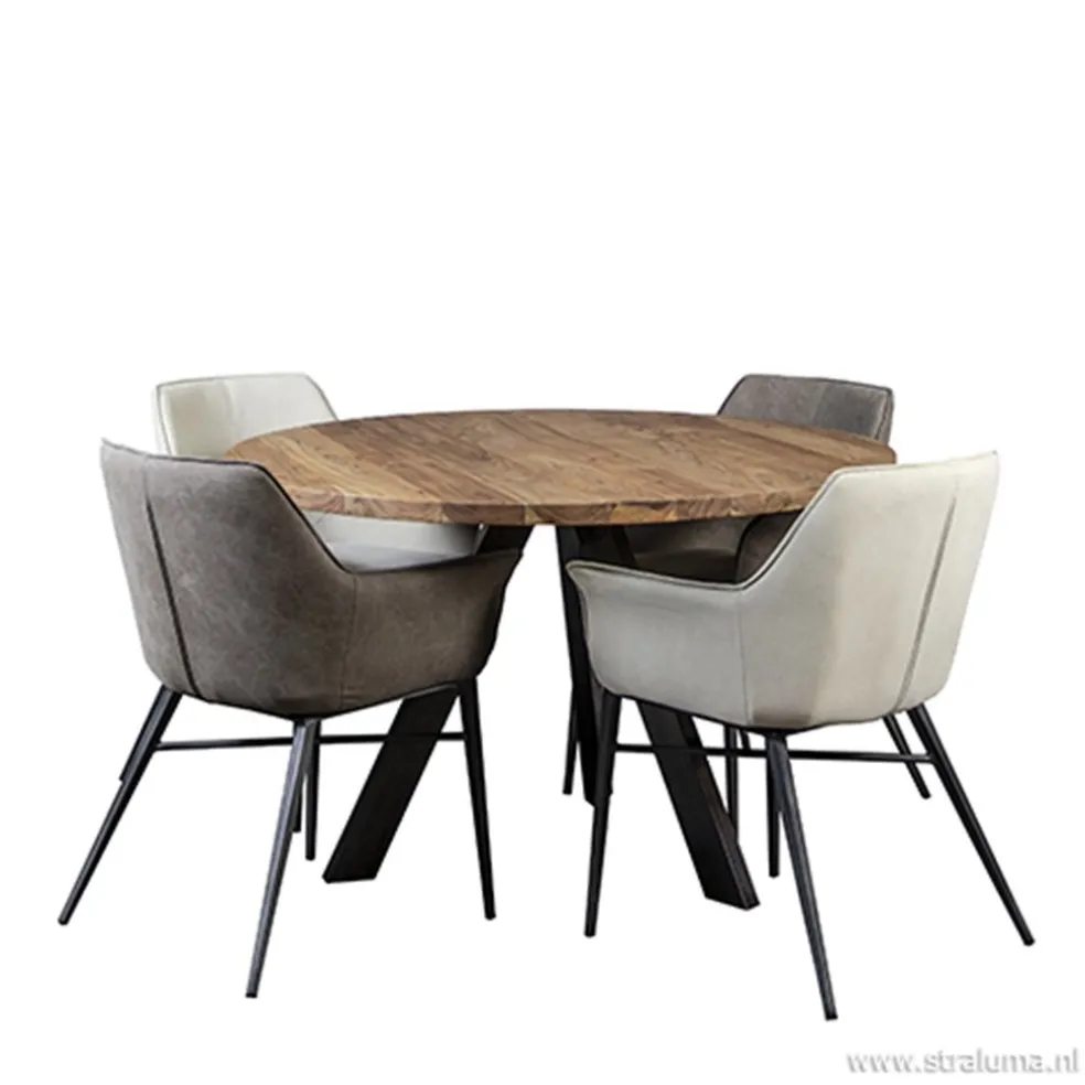Cheap Straluma Eettafel Acaciahout 3-poot zwart Ø120