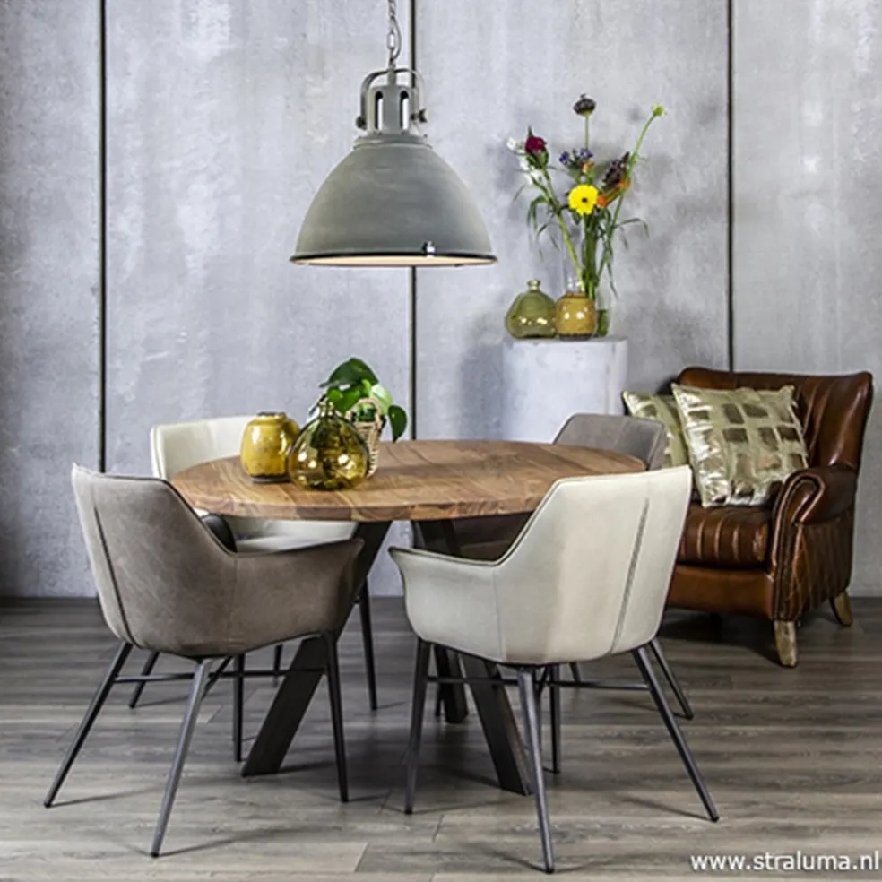 Cheap Straluma Eettafel Acaciahout 3-poot zwart Ø120