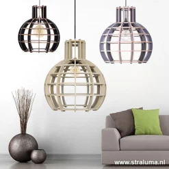 Outlet Straluma Eettafel hanglamp Globe Lingehof hout