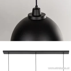 Clearance Straluma Eettafel hanglamp Kylie 3- lichts zwart-goud