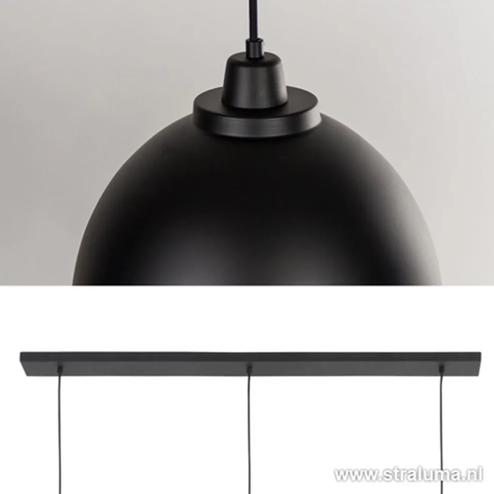 Clearance Straluma Eettafel hanglamp Kylie 3- lichts zwart-goud