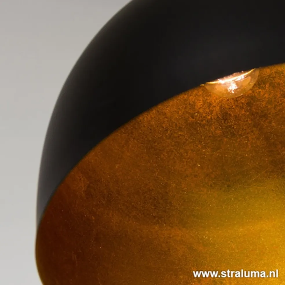 Clearance Straluma Eettafel hanglamp Kylie 3- lichts zwart-goud