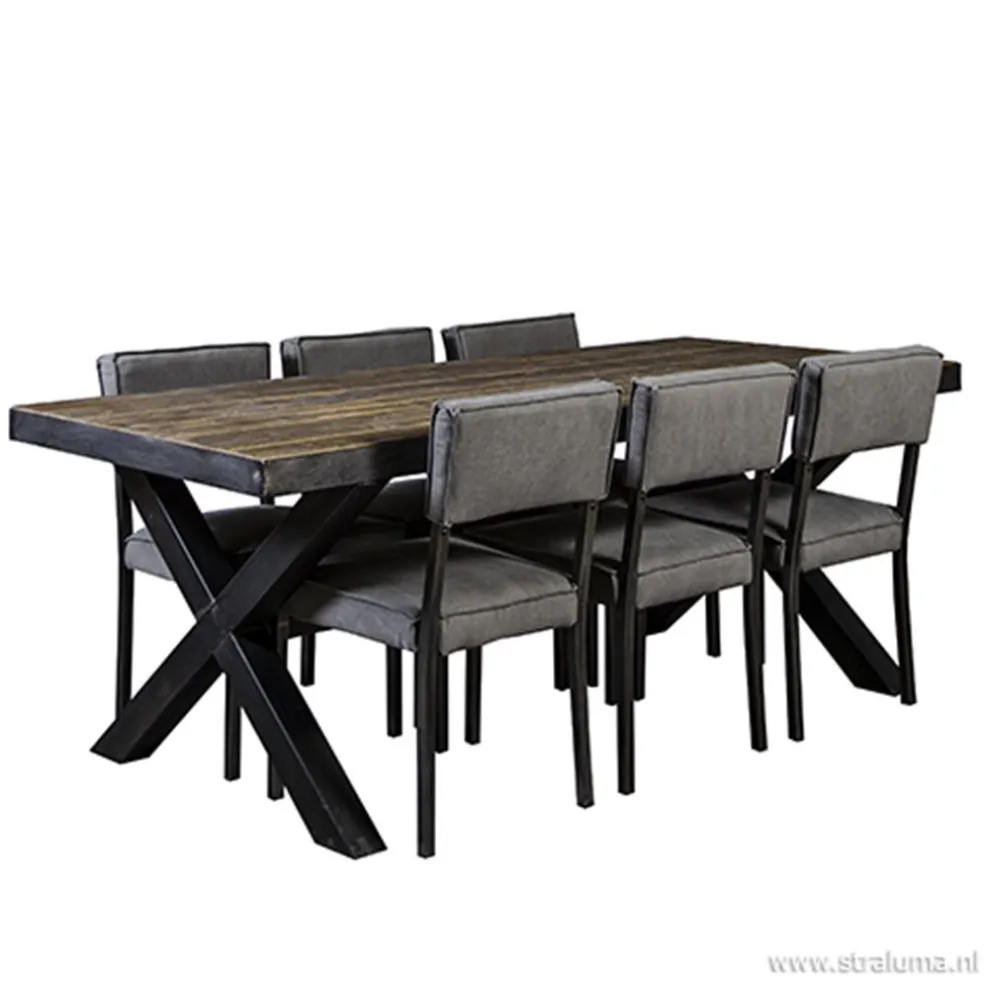 Best Sale Straluma Eettafel Light & Living zink/hout