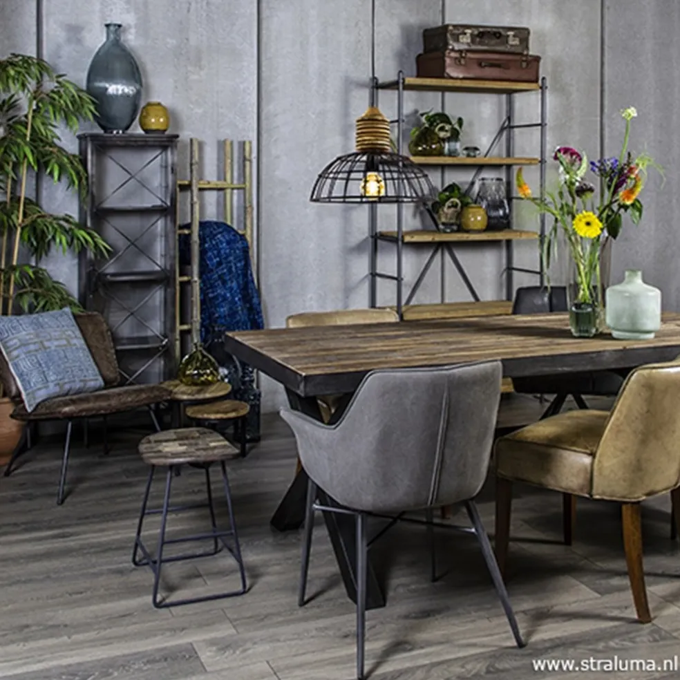 Best Sale Straluma Eettafel Light & Living zink/hout