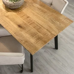 Sale Straluma Eettafel mangohout met zwarte poot 240x90 cm