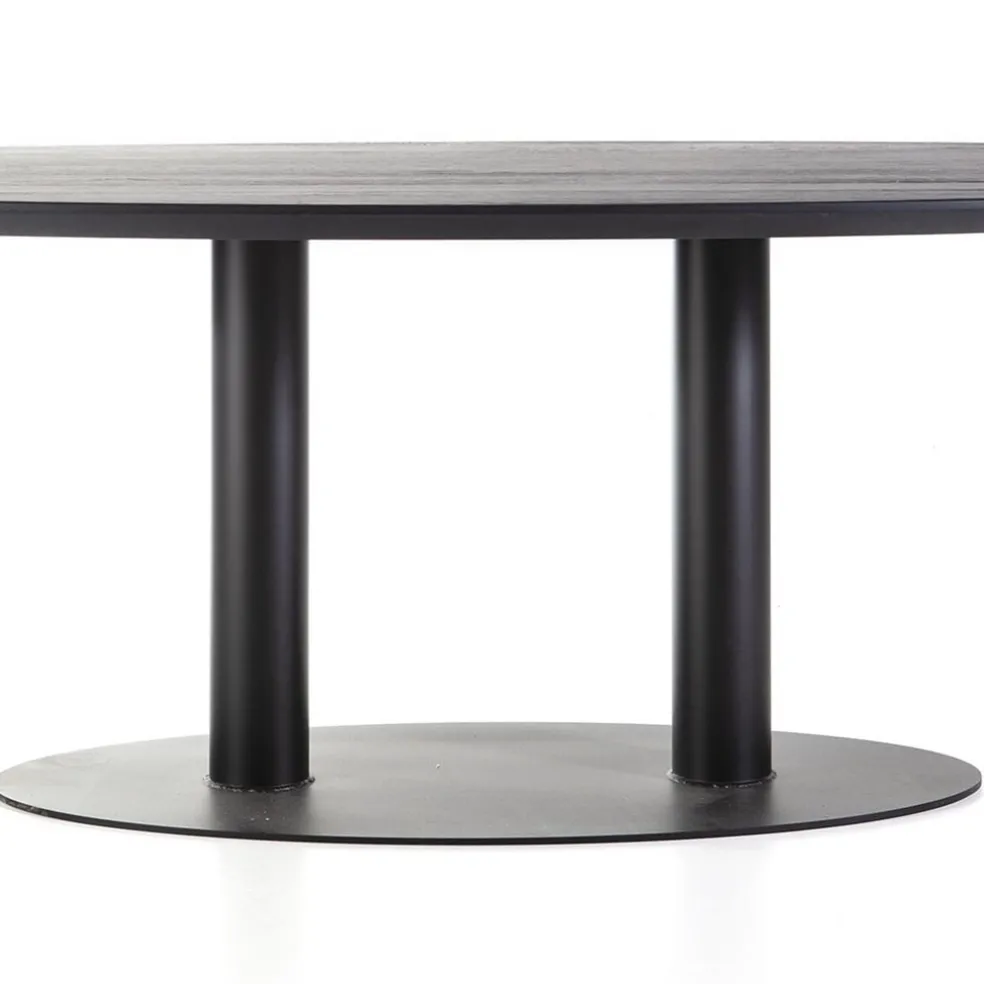 Cheap Straluma Eettafel ovaal zwart eiken met metalen poot 300x120 cm