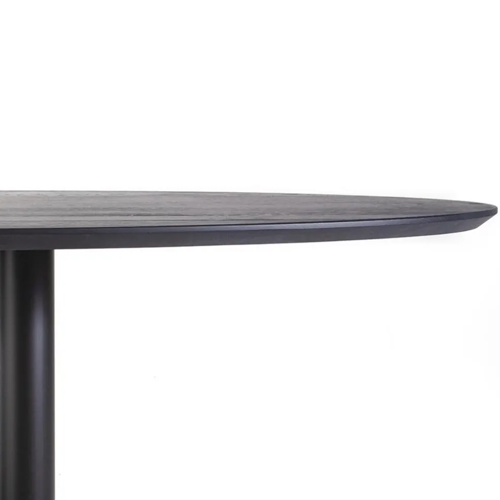 Cheap Straluma Eettafel ovaal zwart eiken met metalen poot 300x120 cm