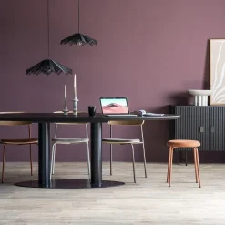Cheap Straluma Eettafel ovaal zwart eiken met metalen poot 300x120 cm