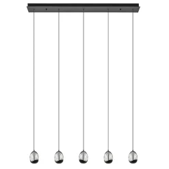 Store Straluma Eettafelhanglamp Clear Egg met zwart inclusief LED