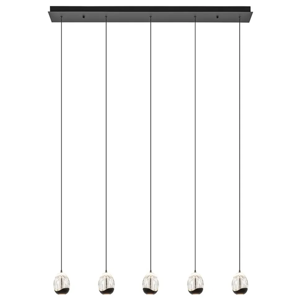 Store Straluma Eettafelhanglamp Clear Egg met zwart inclusief LED