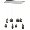 Clearance Straluma Eettafelhanglamp nikkel met smokey glas 8-lichts