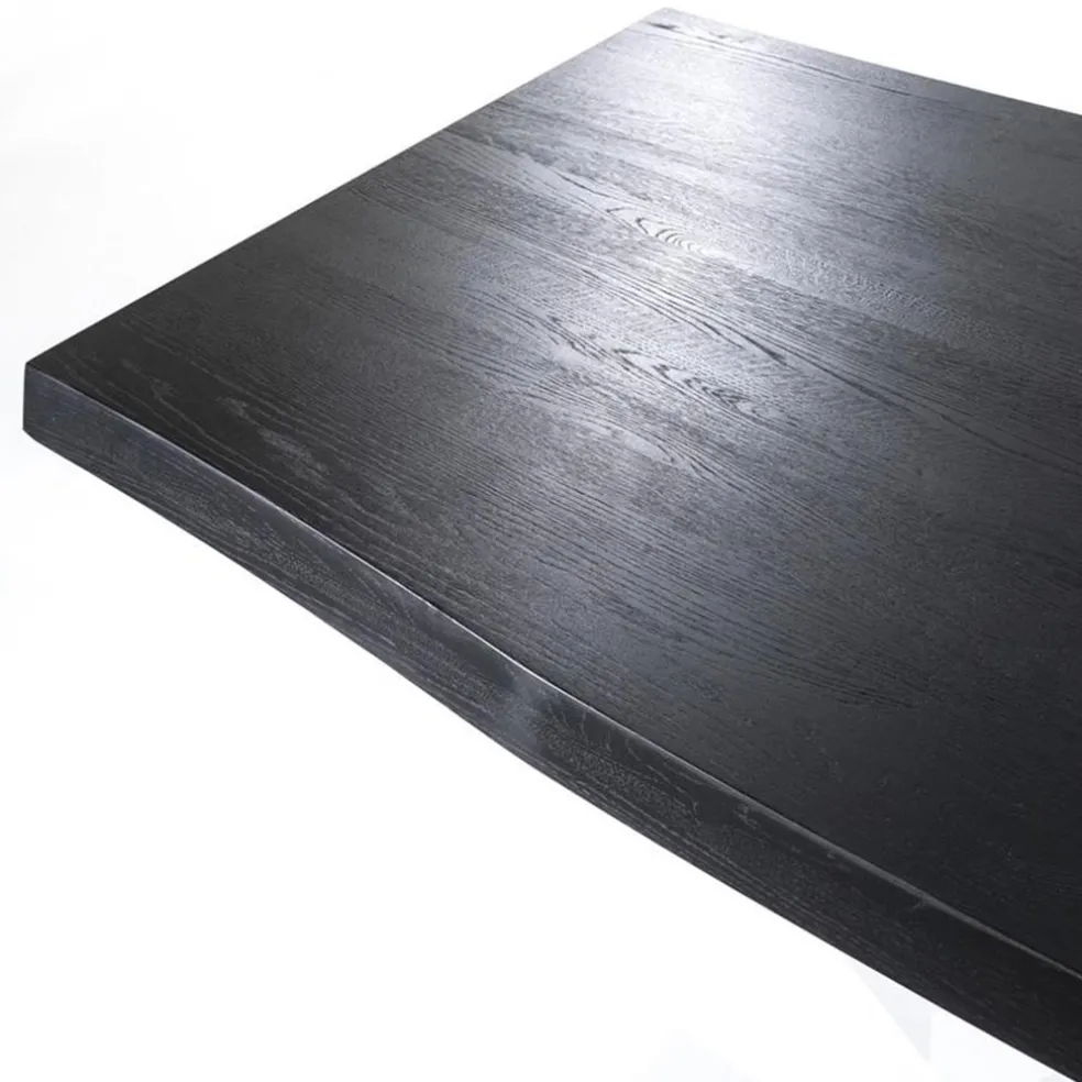 Discount Straluma Eiken boomstam tafel met spinpoot zwart 240x100 cm
