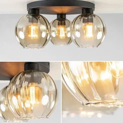 Store Straluma Elegante plafondlamp 3-lichts amber glas