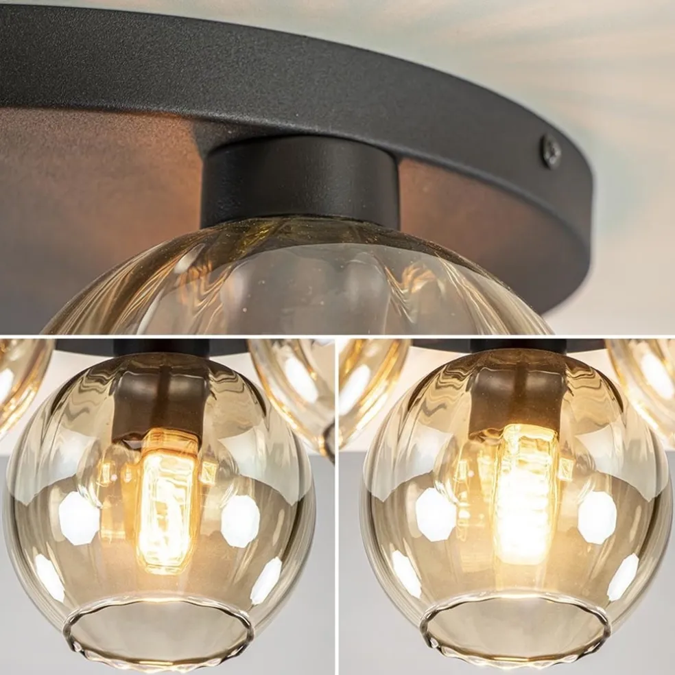 Store Straluma Elegante plafondlamp 3-lichts amber glas