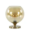 Outlet Straluma Elegante tafellamp donker goud met amber glazen bol 25 cm