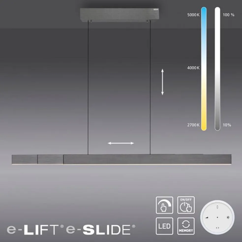 Outlet Straluma Elektrisch verstelbare LED hanglamp grijs dimbaar