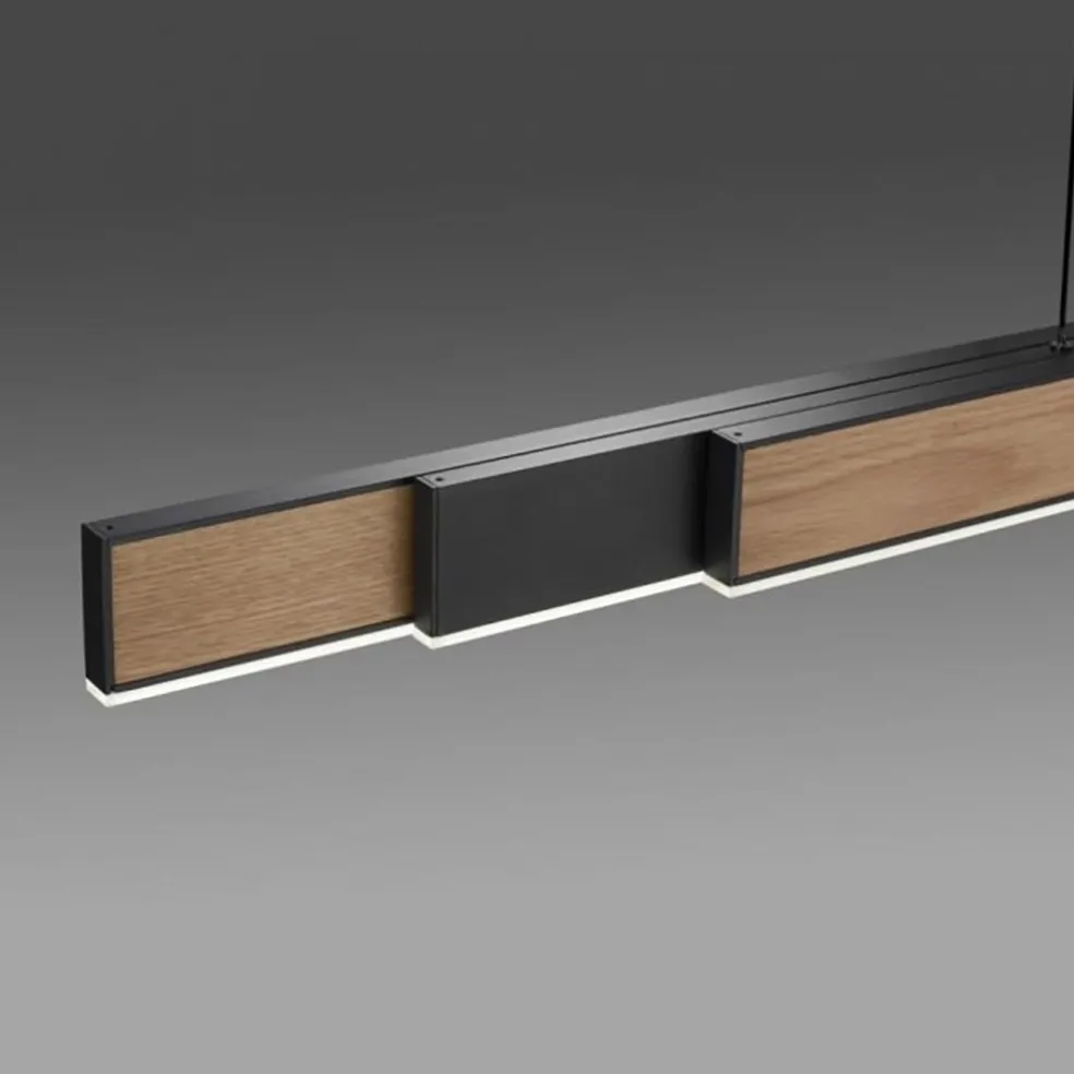 Hot Straluma Elektrisch verstelbare LED hanglamp zwart met hout