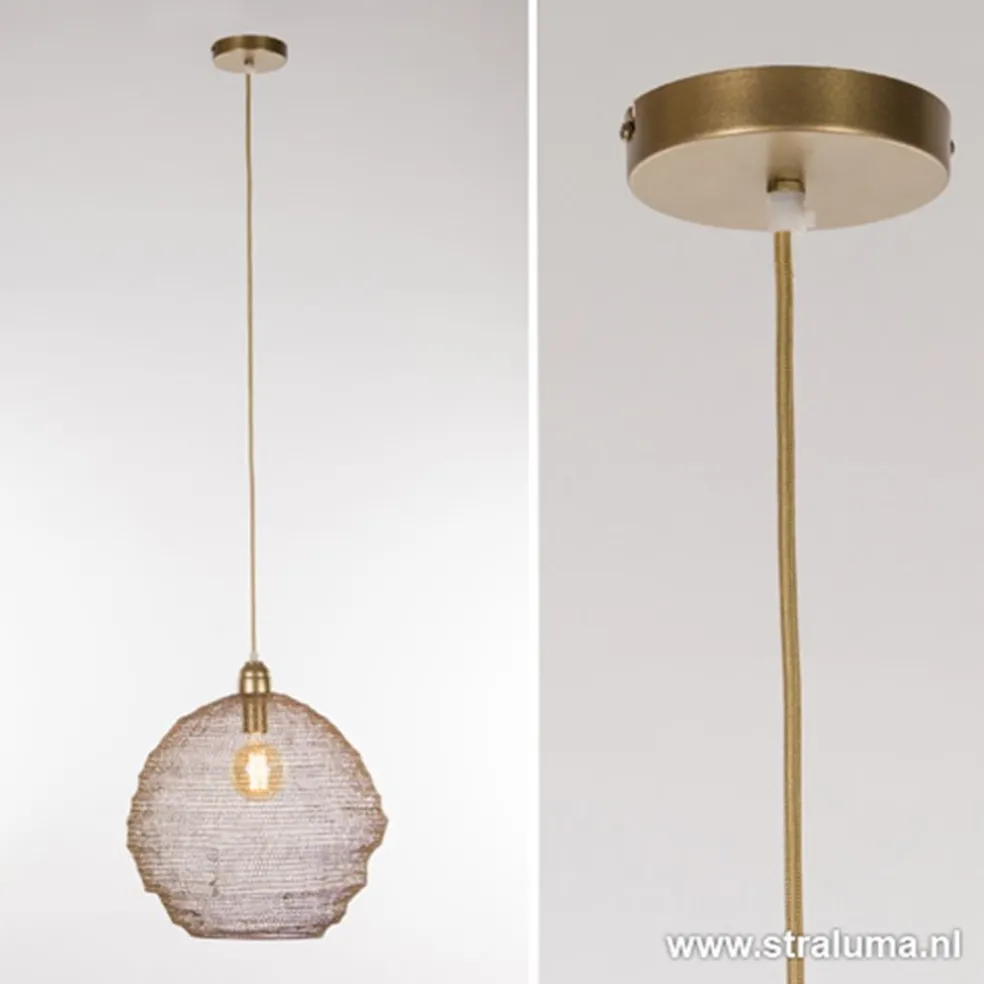 Discount Straluma Gaas hanglamp Nina mat goud
