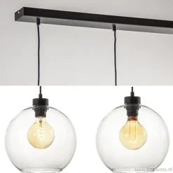 Online Straluma Glazen 3-lichts hanglamp eettafel clear