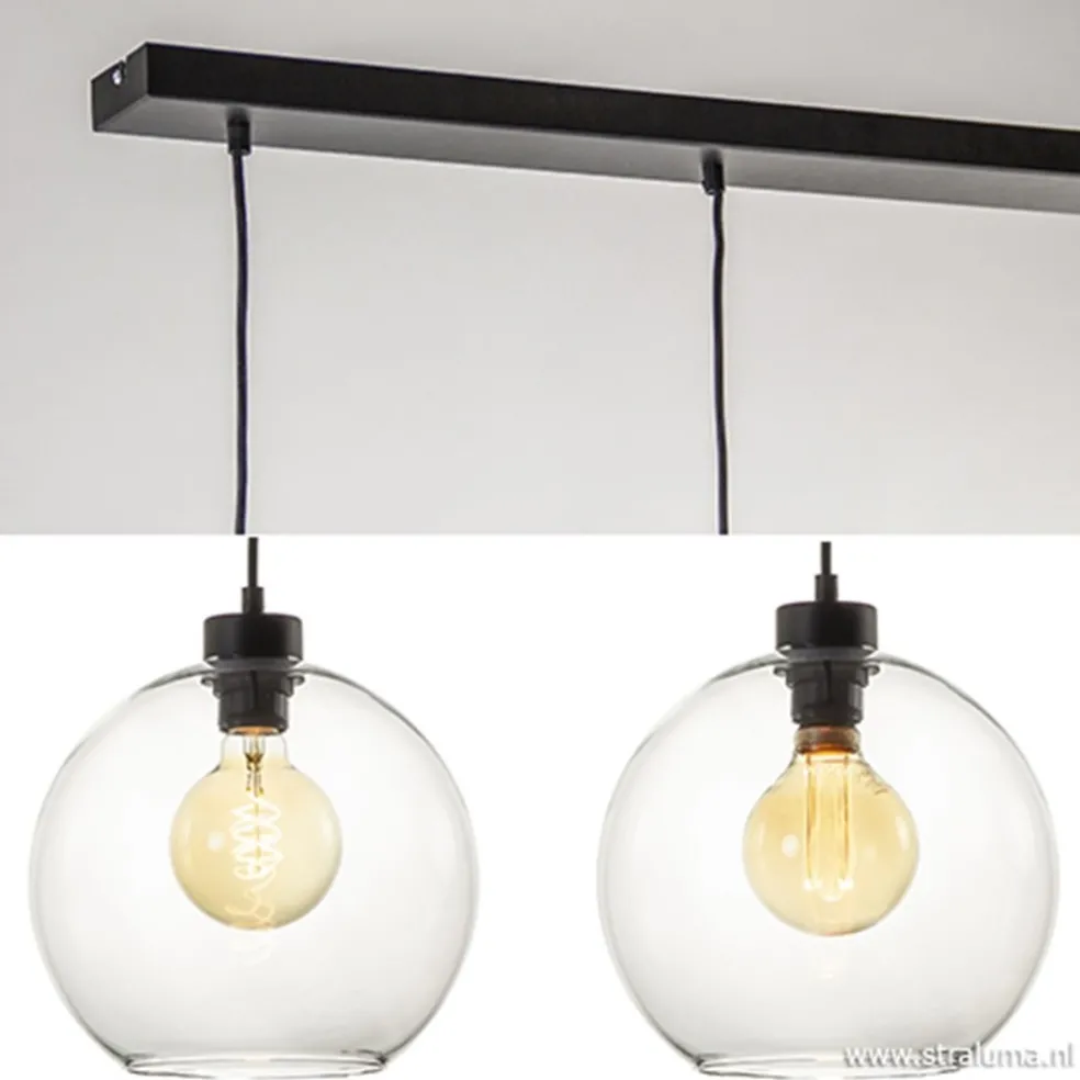 Online Straluma Glazen 3-lichts hanglamp eettafel clear