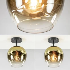 Flash Sale Straluma Glazen plafondlamp gold gradient met zwart