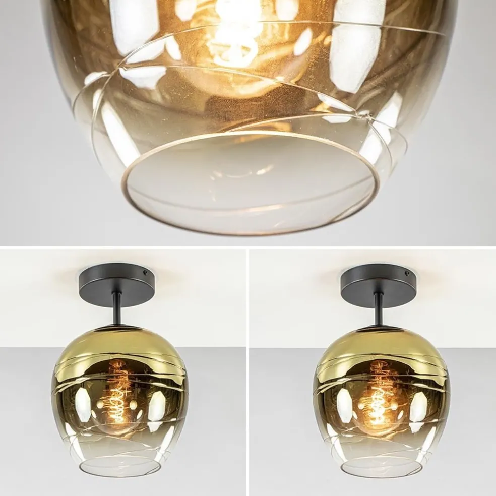 Flash Sale Straluma Glazen plafondlamp gold gradient met zwart