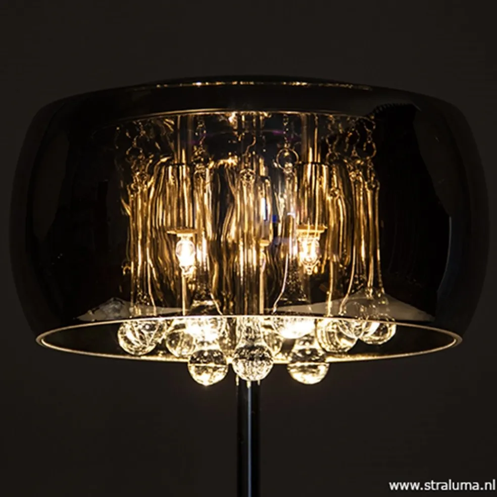 Fashion Straluma Glazen tafellamp Pearl met chroom