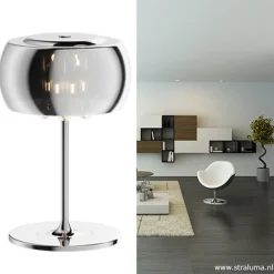 Fashion Straluma Glazen tafellamp Pearl met chroom