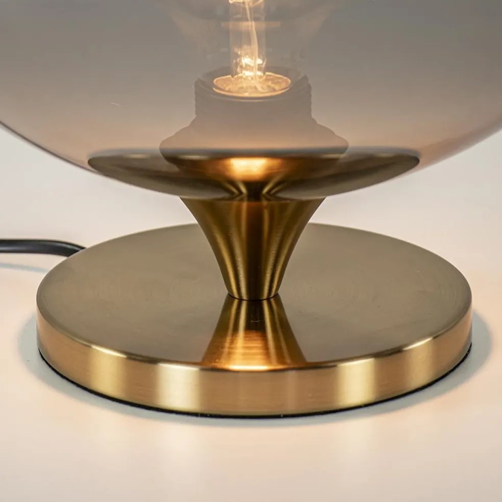 Online Straluma Globe tafellamp smoke/titanium met gouden voet