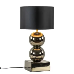 Online Straluma Gouden tafellamp bollen met zwart/gouden kap