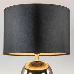 Online Straluma Gouden tafellamp bollen met zwart/gouden kap