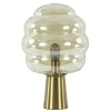 Fashion Straluma Gouden tafellamp Misty met amber glazen kap L&L