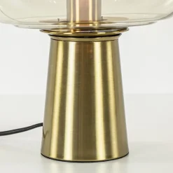 Fashion Straluma Gouden tafellamp Misty met amber glazen kap L&L