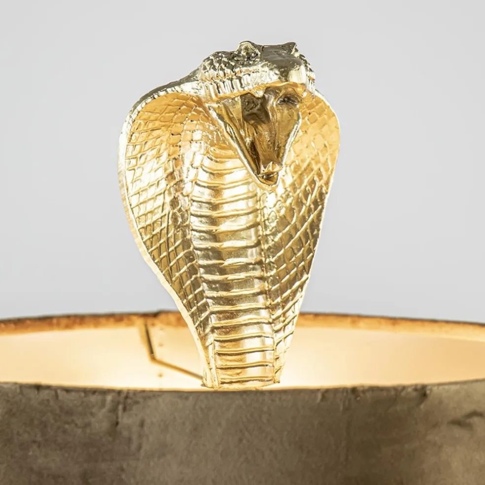 Sale Straluma Gouden tafellamp Snake met velours kap