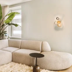 Sale Straluma Gouden wandlamp met smoke en amber glas