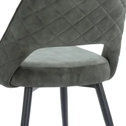 Cheap Straluma Grijs/groene eetkamerstoel met zwarte pootjes