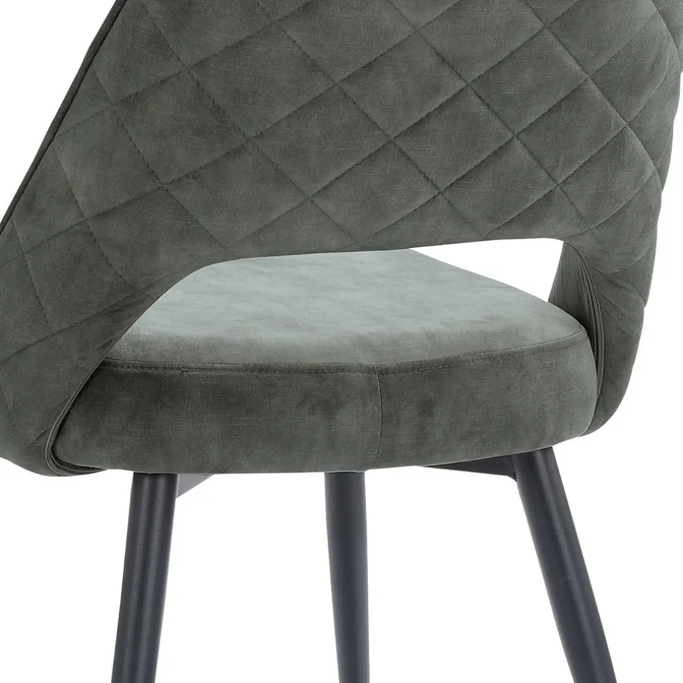 Cheap Straluma Grijs/groene eetkamerstoel met zwarte pootjes