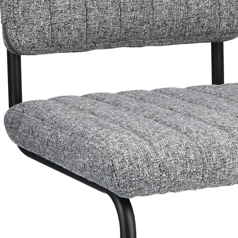 Cheap Straluma Grijze eetkamerstoel met zwart frame