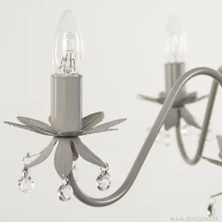 Fashion Straluma Grijze kroonluchter met bloem/kristal