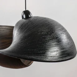 Outlet Straluma Grote bamboe hanglamp shell zwart