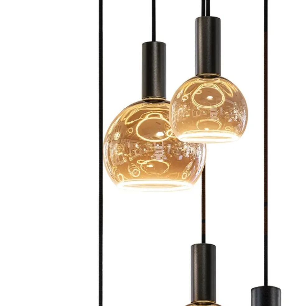 Best Straluma Grote design hanglamp / videlamp zwart Ø100 cm