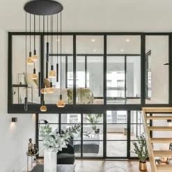 Best Straluma Grote design hanglamp / videlamp zwart Ø100 cm