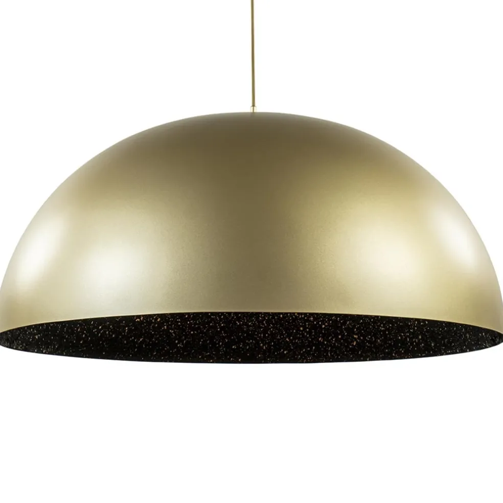 Online Straluma Grote design hanglamp koepel mat goud met zwart 90 cm