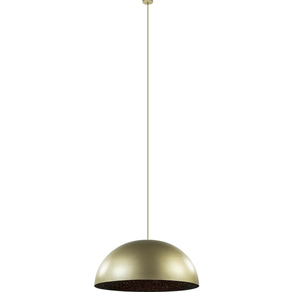 Online Straluma Grote design hanglamp koepel mat goud met zwart 90 cm
