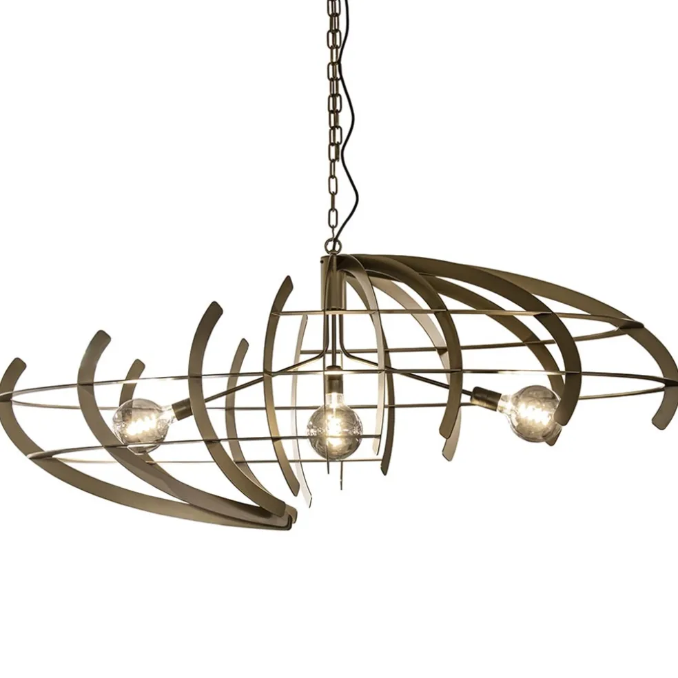 Best Sale Straluma Grote design hanglamp ovaal oud messing