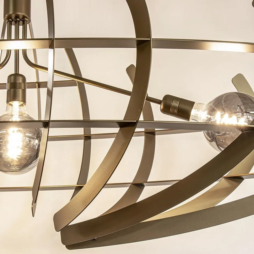 Best Sale Straluma Grote design hanglamp ovaal oud messing