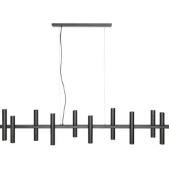 Fashion Straluma Grote design hanglamp tubes mat zwart 14-lichts