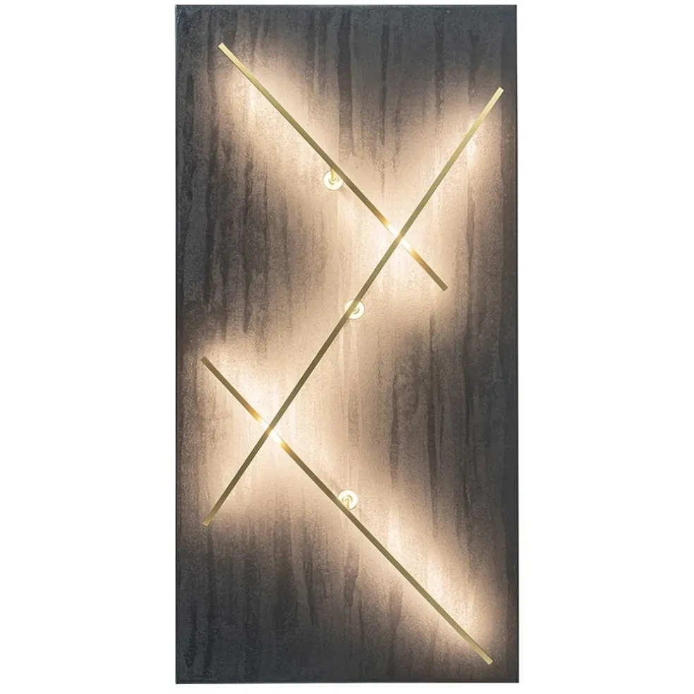 Online Straluma Grote design wandlamp met gouden kapjes