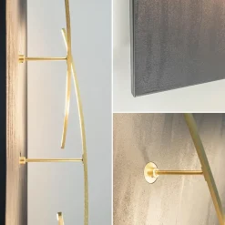 Online Straluma Grote design wandlamp met gouden kapjes